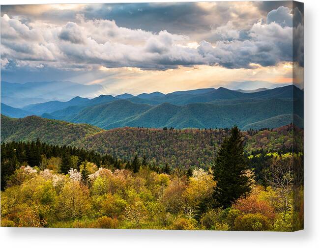 North Carolina Canvas Print featuring the photograph North Carolina Blue Ridge Parkway Scenic Mountain Landscape Photography by Dave Allen