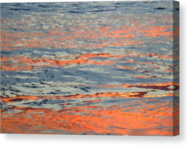 Hawaiian Sunset Canvas Print featuring the painting Orange Sunset Reflections by Stephen Jorgensen