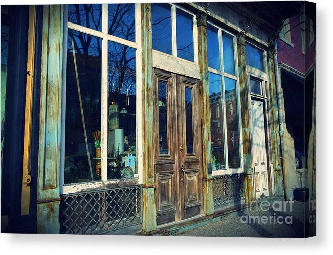 Old Store Canvas Print featuring the photograph Weathered Storefront by Stacie Siemsen