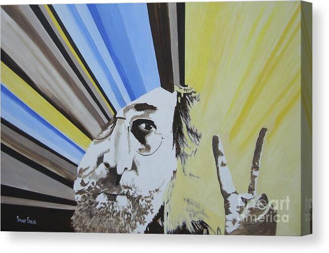 John Lennon Canvas Print featuring the painting Peace Out by Stuart Engel