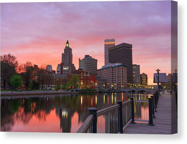 Sunset Canvas Print featuring the photograph Providence Pastel by Bryan Bzdula
