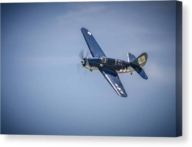 Air Show Canvas Print featuring the photograph SB2C Helldiver by Bradley Clay