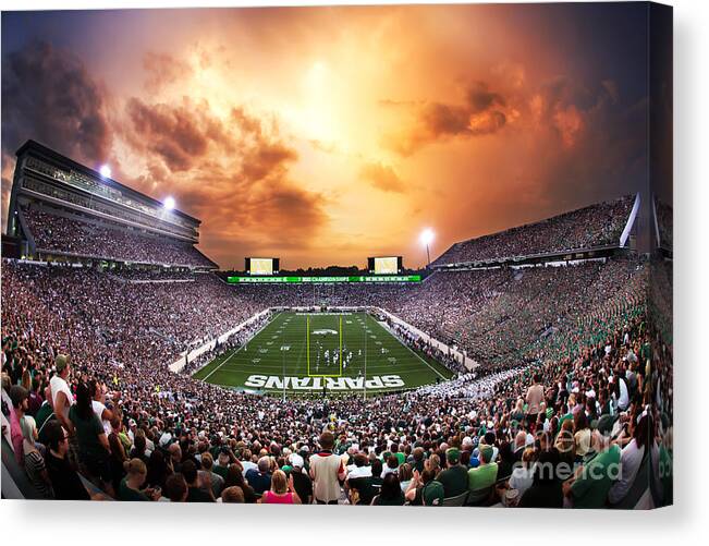 Michigan State Photographs Canvas Print featuring the photograph Spartan Stadium by Rey Del Rio