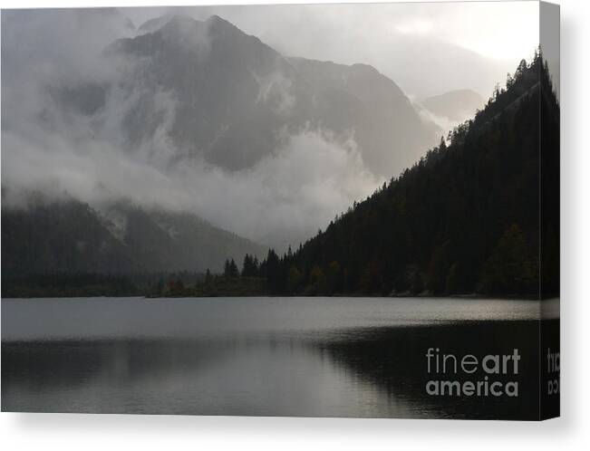 Italy Canvas Print featuring the photograph The Clearing Storm - Lago di Predil - Italy by Phil Banks