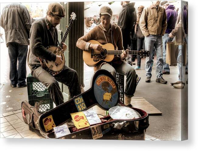 Guitar Canvas Print featuring the photograph Street Music by Spencer McDonald