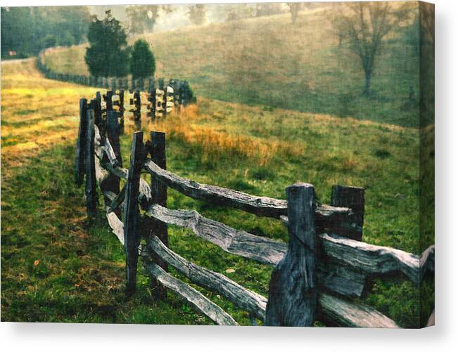 Blue Ridge Parkway Canvas Print featuring the painting Sunrise Meadow - Blue Ridge Parkway II by Dan Carmichael