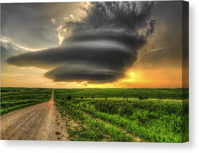 Weather Canvas Print featuring the photograph Thunderstorm - Arcadia NE by Douglas Berry