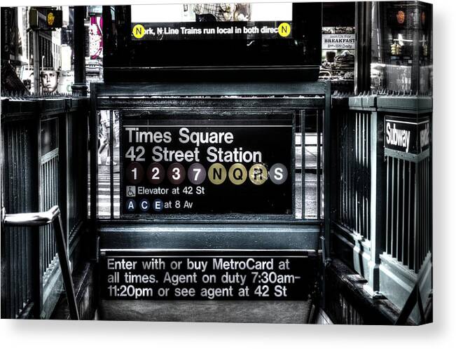 times Square Canvas Print featuring the photograph Times Square by Deborah Ritch