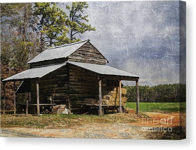 North Carolina Canvas Print featuring the photograph Tobacco Barn in North Carolina by Benanne Stiens