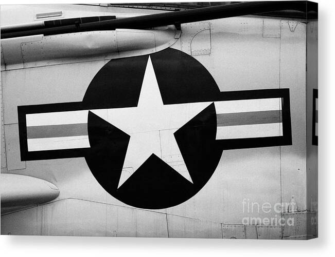Usa Canvas Print featuring the photograph USAF star and bars insignia on a McDonnell F3B f3 Demon by Joe Fox