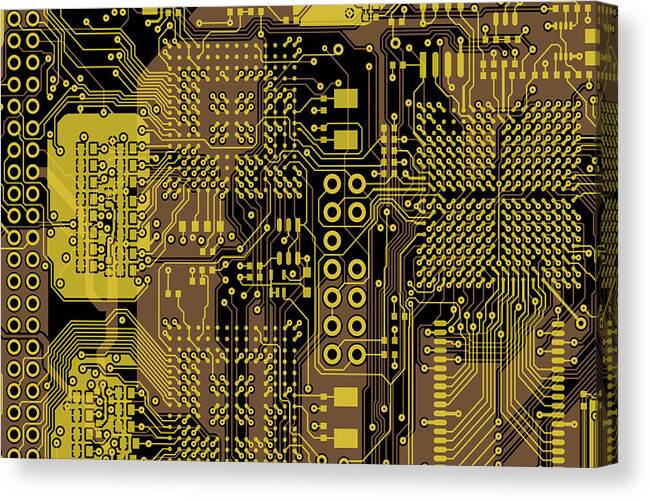 Circuit Canvas Print featuring the digital art Vo96 Circuit 5 by Paul Vo