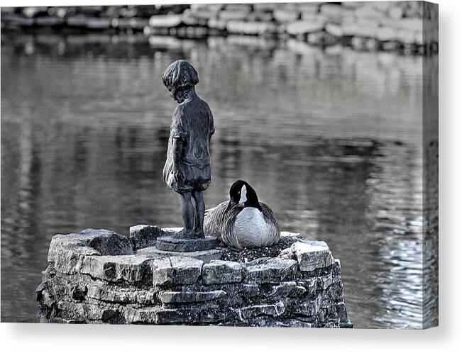 Statue Canvas Print featuring the photograph Watching Over by Deborah Ritch