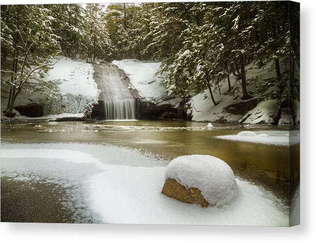 Bearcamp River Canvas Print featuring the photograph Winter at Beede Falls by Robert Clifford