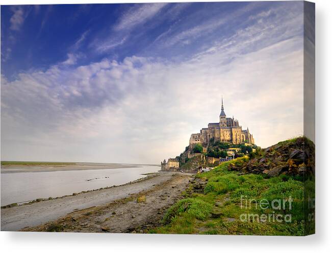 France Canvas Print featuring the photograph Mont-Saint-Michel France #2 by Laurent Lucuix