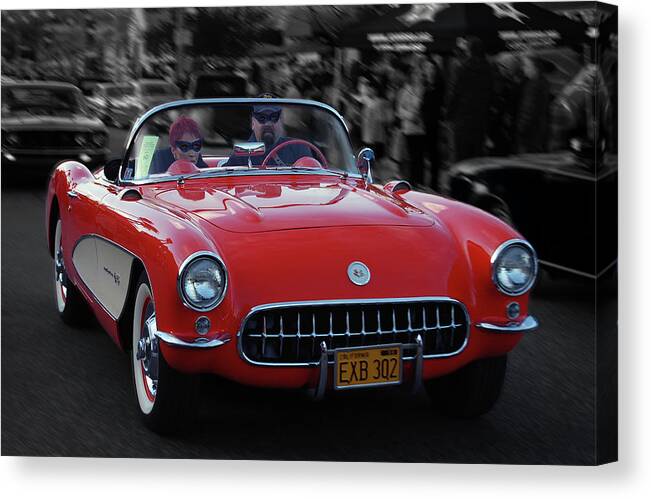 57 Canvas Print featuring the photograph 57 Fuel Injected Vette by Bill Dutting