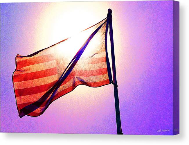 Special Effect Canvas Print featuring the photograph American Flag in the Sun by Mick Anderson