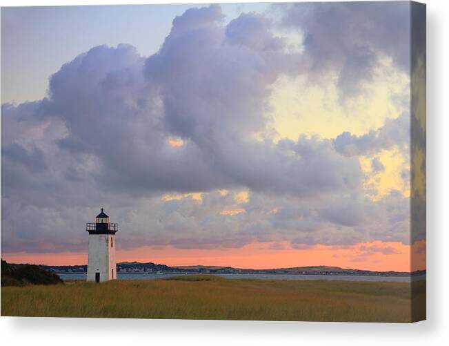 Lighthouse Canvas Print featuring the photograph Dawn at Long Point Lighthouse by Roupen Baker