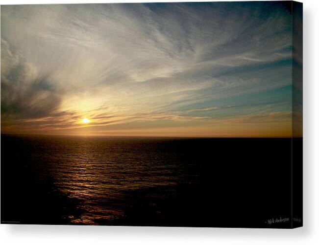 Low Canvas Print featuring the photograph Low Sun over the Pacific by Mick Anderson