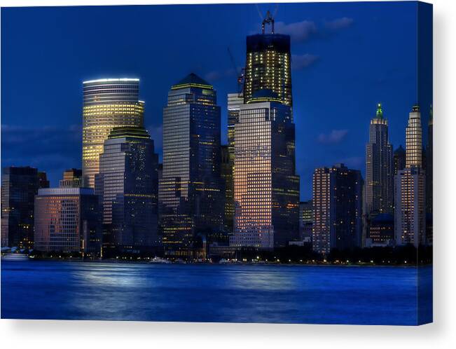 City Scape Canvas Print featuring the photograph NYC Blue by Roni Chastain