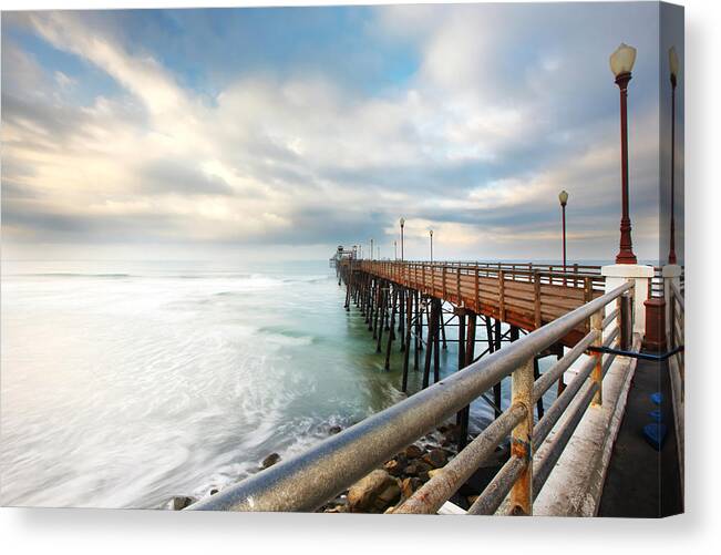  Sunset Canvas Print featuring the photograph Oceanside Sunset 6 by Larry Marshall