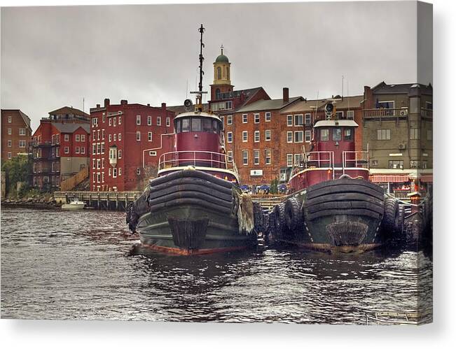 Tug Boats Canvas Print featuring the photograph Portsmouth Tugs by Joann Vitali