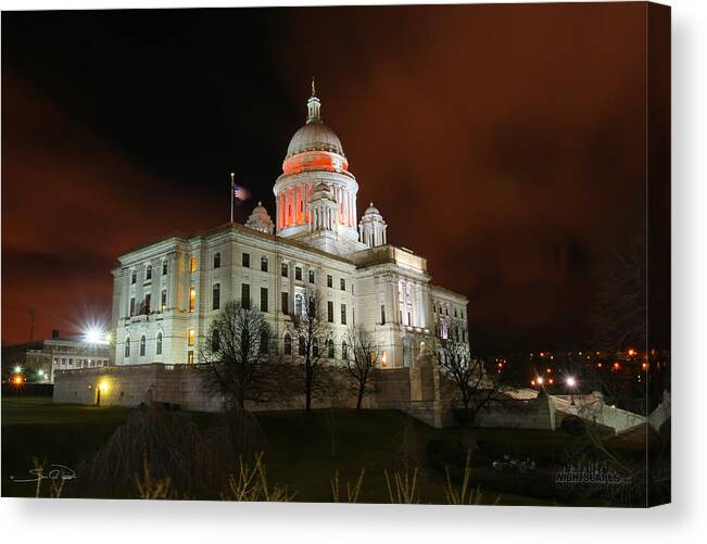 Rhode Island Capital Building Canvas Print featuring the photograph Rhode Island Capital Building by Shane Psaltis