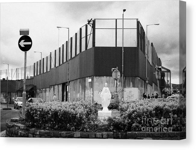 roundabout our lady peace statue andersonstown disused RUC police barracks west belfast Canvas Canvas Art by Joe Fox - Fine Art America