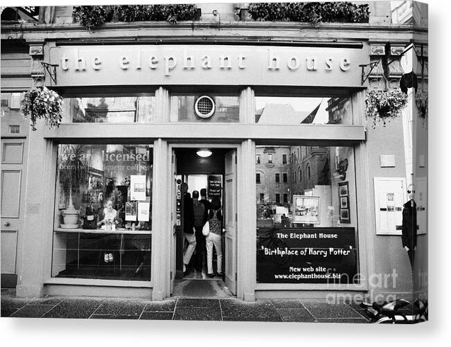The Canvas Print featuring the photograph The Elephant House Gourmet Tea And Coffee House Edinburgh Scotland Uk by Joe Fox