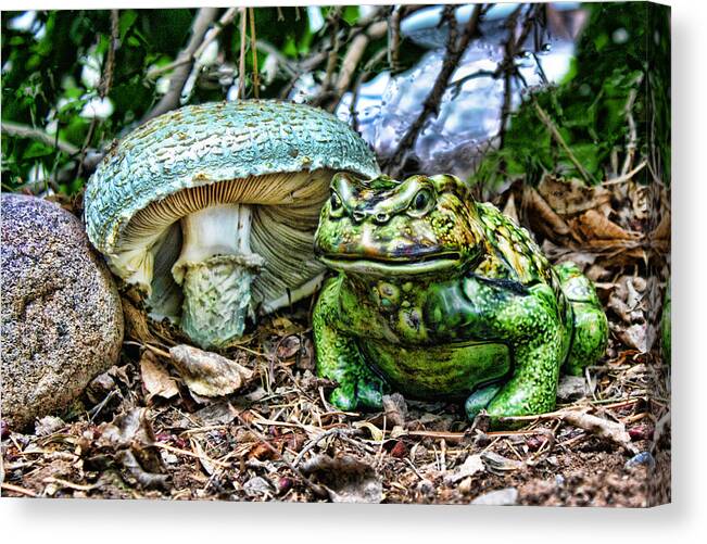 Frog Canvas Print featuring the photograph Toadstool Umbrella by Rick Wicker