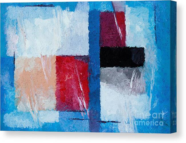 Blue Mood Canvas Print featuring the painting Blue Mood #1 by Lutz Baar