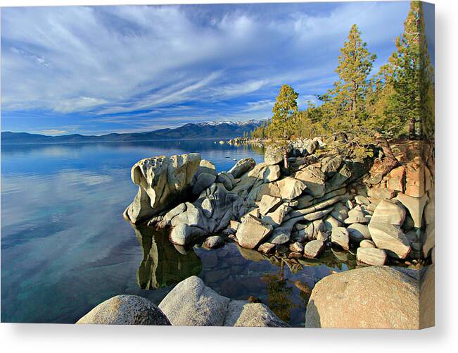 Lake Tahoe Canvas Print featuring the photograph Lake Tahoe Rocks #2 by Sean Sarsfield