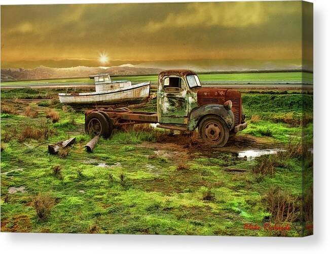 Truck And Car Canvas Print featuring the photograph Truck and Car #1 by Blake Richards