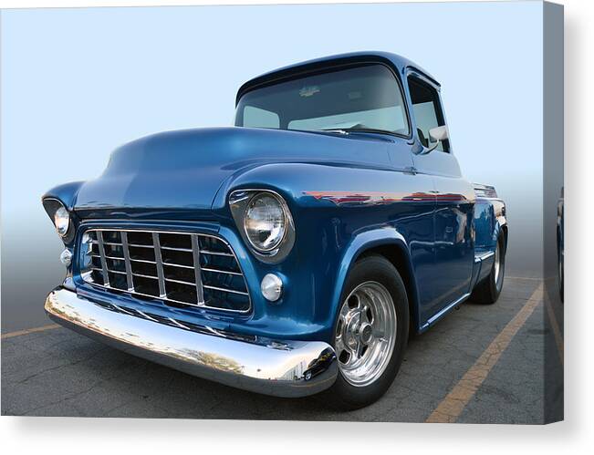 Chev Canvas Print featuring the photograph 55 Chev Stepside by Bill Dutting