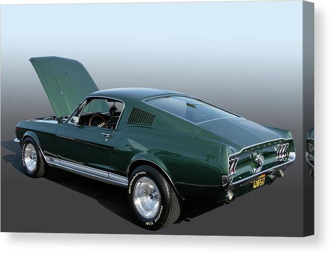 Ford Canvas Print featuring the photograph 67 G T 428 F E Mustang by Bill Dutting
