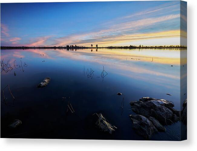 Jon Evan Glaser Canvas Print featuring the photograph Ashurst Lake Sunrise by Jon Glaser