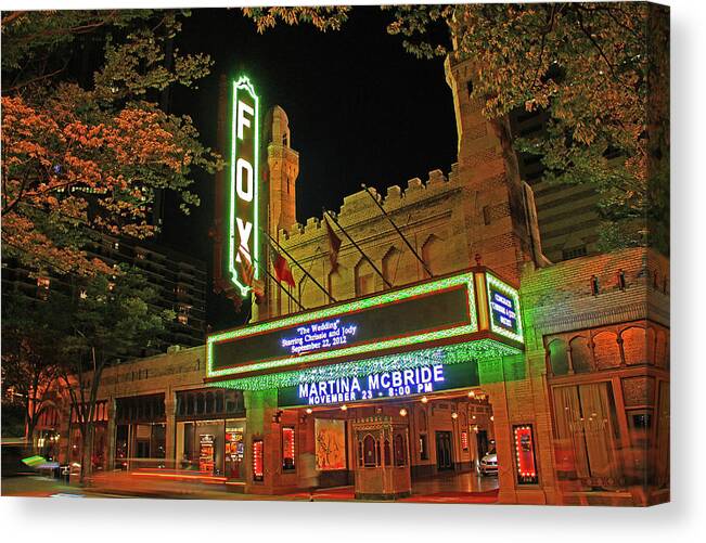 Fox Theater Canvas Print featuring the photograph Atlanta, Georgia - Fox Theater by Richard Krebs