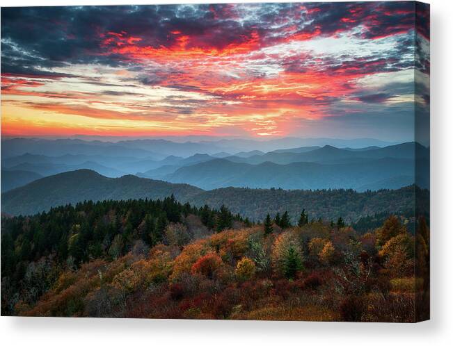 Autumn Landscape Mountains Picture SINGLE CANVAS WALL ART Print 
