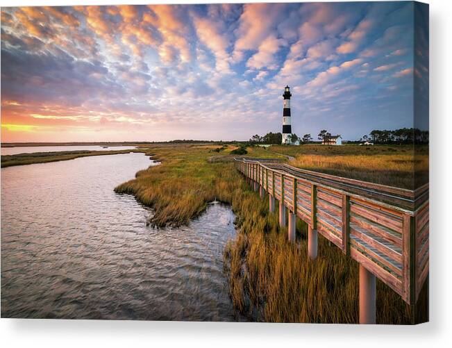 Obx Canvas Print featuring the photograph Bodie Island Lighthouse Outer Banks North Carolina OBX NC by Dave Allen