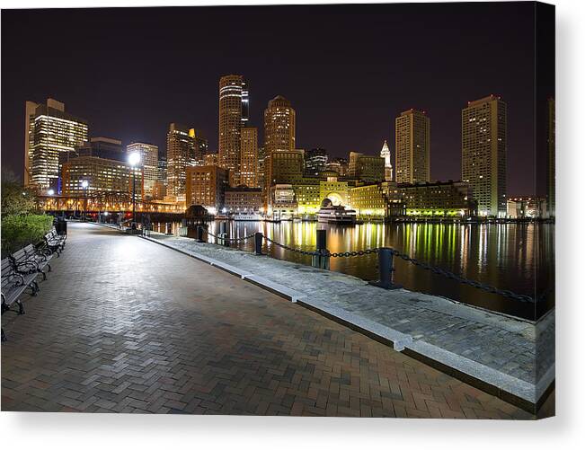  Boston Photographs Photographs Photographs Canvas Print featuring the photograph Boston Boardwalk by Shane Psaltis