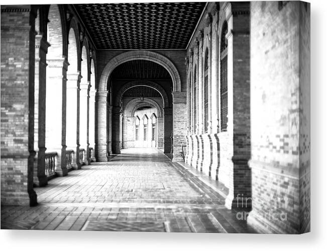 Central Building Architecture Canvas Print featuring the photograph Central Building Architecture Seville by John Rizzuto
