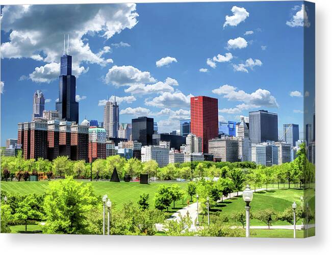 Chicago Canvas Print featuring the painting Chicago Historic Michigan Avenue by Christopher Arndt