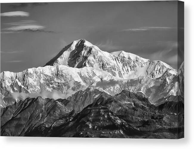 Alaska Canvas Print featuring the photograph Denali Grey by Ed Boudreau