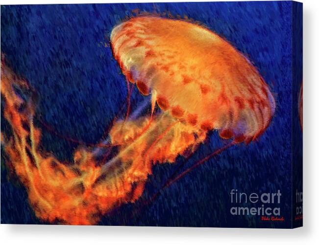 Flower Hat Jellyfish Canvas Print featuring the photograph Flower Hat Jellyfish by Blake Richards