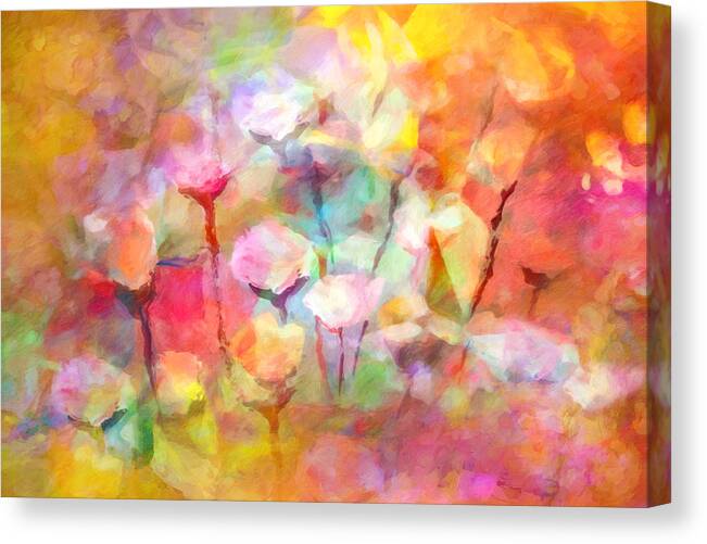 Flower Syomphony Canvas Print featuring the painting Flower Symphony by Lutz Baar