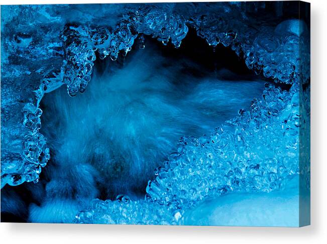 Ice Canvas Print featuring the photograph Flowing Diamonds by Sean Sarsfield