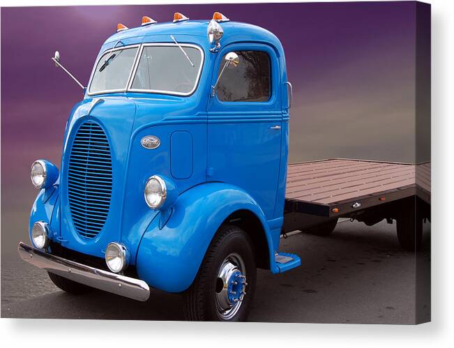 Ford Canvas Print featuring the photograph Ford COE flatbed by Bill Dutting