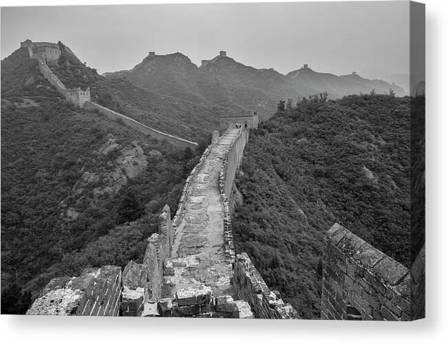 Jinshanling Canvas Print featuring the photograph Great wall 6, Jinshanling, 2016 by Hitendra SINKAR