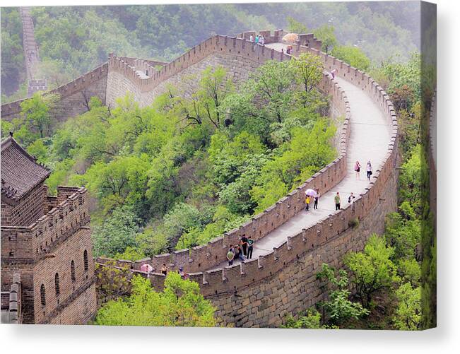 Beijing Canvas Print featuring the photograph Great Wall at Badaling by Marla Craven