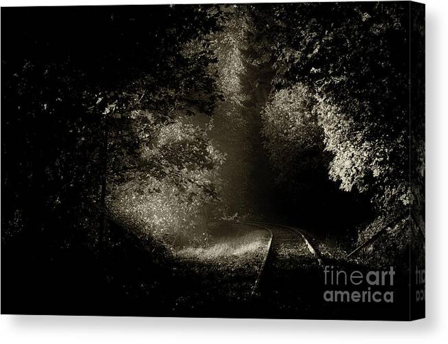 Train Tracks Canvas Print featuring the photograph Into Your Unknown by David Hillier