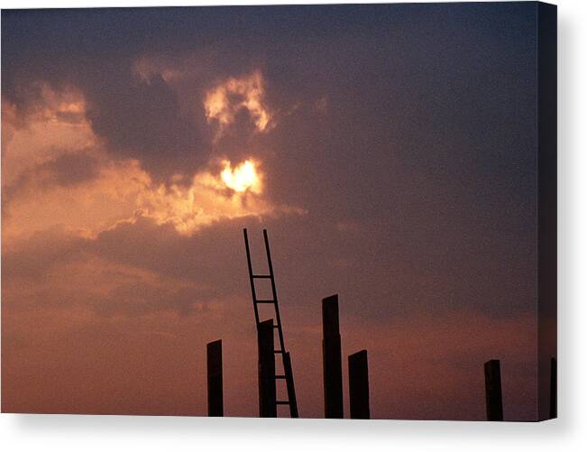 Reaching Canvas Print featuring the photograph Jacob's ladder by Casper Cammeraat